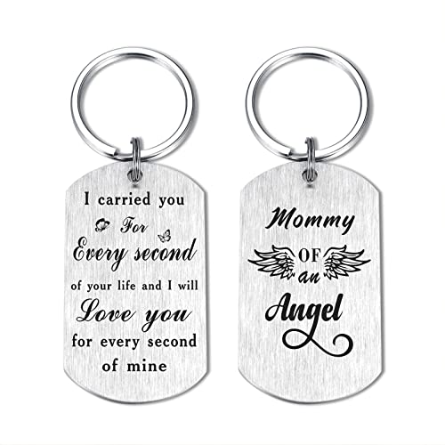 DEGASKEN Mommy of An Angel Keychain, Baby Loss Memorial Gifts for Mom, Loss of Baby Remembrance Sympathy Gifts