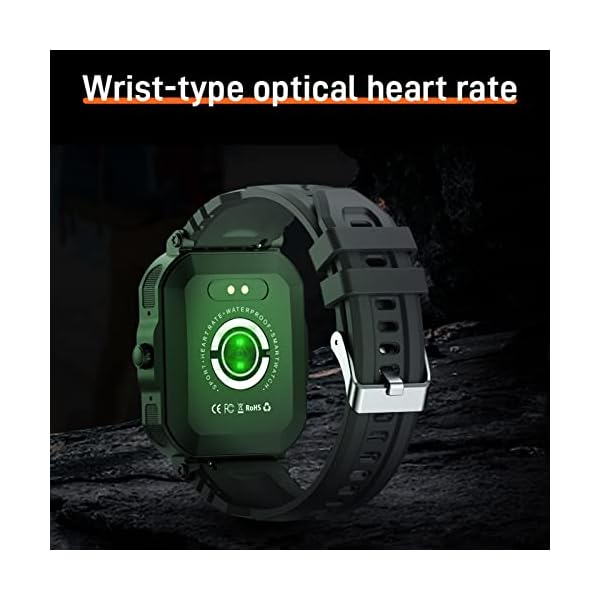 Smart Watches for Men, 1.91'' HD Fitness Activity Tracker Watch with Blood Pressure/Heart Rate Monitor/Blood Oxygen, IX68 Waterproof black Military Outdoors Sport Watch Compatible with iOS and Android - Image 6
