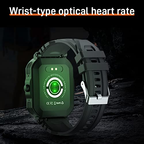 Smart Watches for Men, 1.91'' HD Fitness Activity Tracker Watch with Blood Pressure/Heart Rate Monitor/Blood Oxygen, IX68 Waterproof black Military Outdoors Sport Watch Compatible with iOS and Android - Image 6