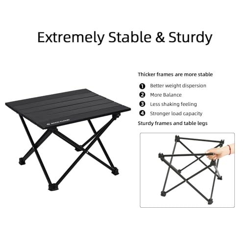 ROCK CLOUD Portable Camping Table Ultralight Aluminum Camp Table Folding Beach Table for Camping Hiking Backpacking Outdoor Picnic