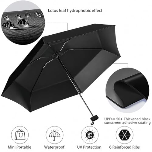 Image of Stylish UV Protection 3 Fold Umbrella for Men Women & Kids | Big Size Compact Travel Design with Windproof Frame and Carry Case