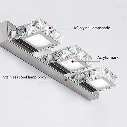 Lumière miroir LED moderne en cristal luminaire mural de prestige - 3