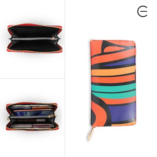 Image of Multicolor PU Zipper Wallet | 2-Fold Compact Wallet | Lightweight Daily Use | Secure Zip Closure | Unisex Wallet for Men & Women