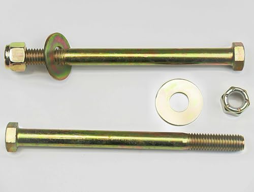 Image of 1 /2 inch x 6-1 /2 inch Hex Head Bolt by Color Galvanization with Nylon Lock nut and Large Size Washer Assortment Kit,Alloy Steel,Grade 5.(4pcs Pack)