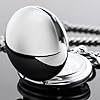 Tiong Vintage Pocket Watch Smooth Steel Classic Roman Numerals Scale Quartz Pocket Watches with Chain for Men's Women's #3