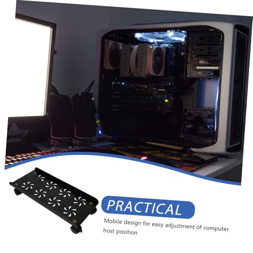 Soporte móvil para CPU con ruedas, elevador para torre de computadora bajo escritorio, diseño simple para alfombra miniatura 7