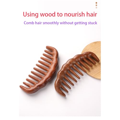 Peine de madera para cabello con diseño floral miniatura 7