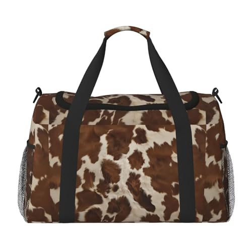 Duffle Bag for Travel Gym, Weekend, Brown Animal Print Weekender Bags for Women Carry on Bag Overnight Bag Workout Duffle Sports Bag
