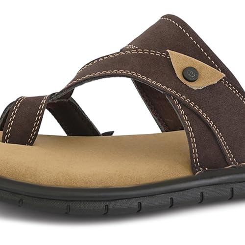 Image of Centrino Men's Sandals | Stylish Strap Sandal with Grip Insole | Thong Sandals with Comfortable Flip-Flop with Cushioned Footbed | Comfortable Casual Footwear for Office, Travel & Walking (9582)