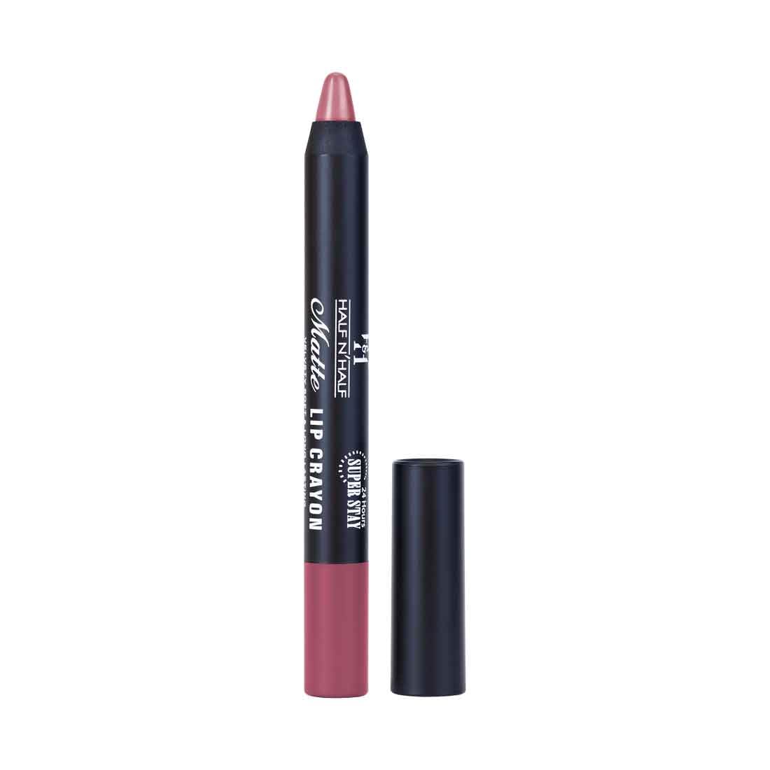 Half N Half 24H Super Stay Matte Velvet Smooth & Long Lasting|Creamy & Intensely Pigmented|Superstay Formula|Feels Light on Lips|All Skin Tones|All Day Wear|One Stroke Application -Soft Blush-picture-40