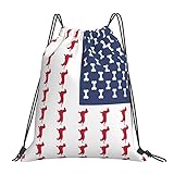 Mochila con Cordón Perro con Bandera Americana Gym Bag Cómodo Mochila Cuerdas Impresión Motivo Bolsas De Cuerdas para Escolar Natación Vacaciones M
