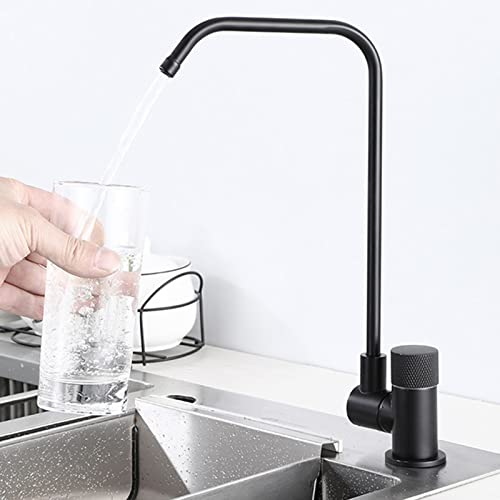 Robinet de cuisine filtre à eau laiton pliant noir pour évier eau froide double sortie