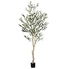 Realead 6ft faux olive tree tall olive tree plants fake potted olive silk tree artificial olive trees for modern home office living room floor decor indoor  urban country home decor