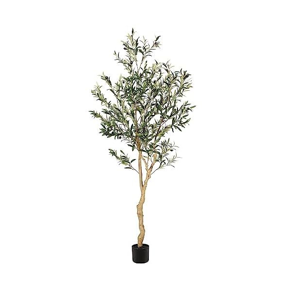 Realead 6ft faux olive tree tall olive tree plants fake potted olive silk tree artificial olive trees for modern home office living room floor decor indoor  urban country home decor