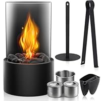 Bioethanol Tischkamin Indoor & Outdoor – 15-in-1 Tischfeuer Set für Terrasse, Garten & Wohnzimmer, perfekte Deko für gemütliche Atmosphäre