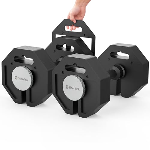 Eisenlink Adjustable Dumbbell Set 9.5-50/80lb 2.5lb Increments Quick-Lock Octagonal Weight Dumbbells for Home Gym Fitness (50/80lb2) (80 Pounds)