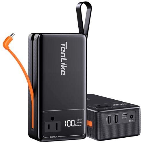 Portable Power Station with AC Outlet Power Bank for Camping Essentials Small Electric Mini...