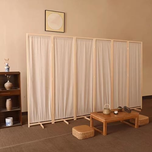 Warayumi 衝立 ついたてパーテーション 高さ150cm 3連4連5連6連折りたたみ式 オフィス 間仕切り 衝立 大きい しきり おしゃれ 布 目隠し 職場 会議室 自宅 在宅勤務 布製 (150*140cm)