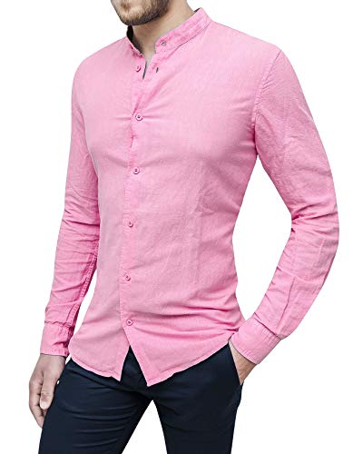 Chemise lin bleu ciel sartorial Evoga la coupe ajustée haut de gamme