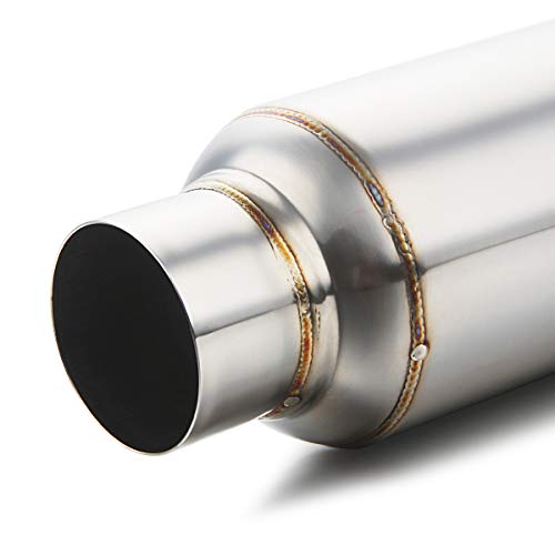 Image of LCGP 2.5'' Inlet & Outlet Universal Muffler, 11.5'' Overall Length Stainless Steel Resonator