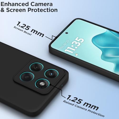 Image of Pikkme Back Cover for Motorola Moto Edge 60 5G / Motorola Moto Edge 60 Fusion 5G | Camera Protection Shockproof Soft Matte Silicone Bumper Case (Black)