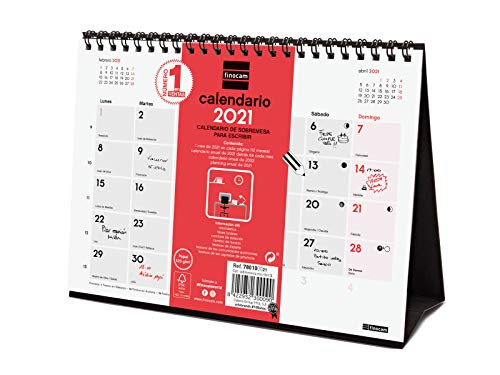 Finocam - Calendario Neutro de sobremesa 2021 Escribir Espaol