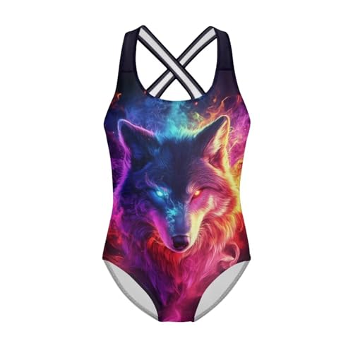 Image of Yzaoxia Girls' Swimwear One Piece Swimsuit for Kids Scoop Neck Bathing Suit Round Neck Swim Wear 5-14Y