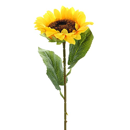 1 tournesol artificiel de 50,8 cm de long - Tournesols réalistes en soie - Décoration pour maison, mariage, fête d'anniversaire