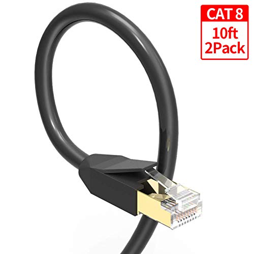 Ethernet Cable 10 ft, GLANICS CAT 8 Internet Network Cord, High Speed SSTP