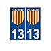 13 Provence sticker numéro choix autocollant plaque département logo2 - Angles : arrondis