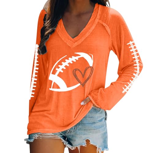 Football Shirts for Women 2025 Plus Size Cute Graphic Print Fall Game...