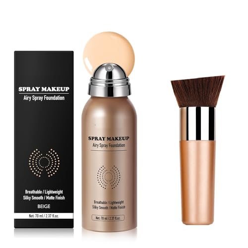 Base en spray ligera: base de maquillaje con cobertura total y acabado natural, base cremosa hidratante para pieles maduras, bruma sedosa, cobertura uniforme y sensación ligera, aplicación suave