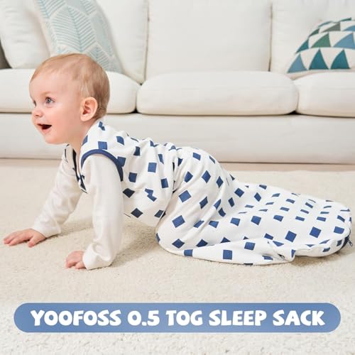 Image of Yoofoss Baby Sleep Sack 24-36 Months Wearable Blanket for Babies 100% Organic Cotton 2-Way Zipper TOG 0.5 Toddler Sleeping Sack 3 Pack, Sleep Sacks