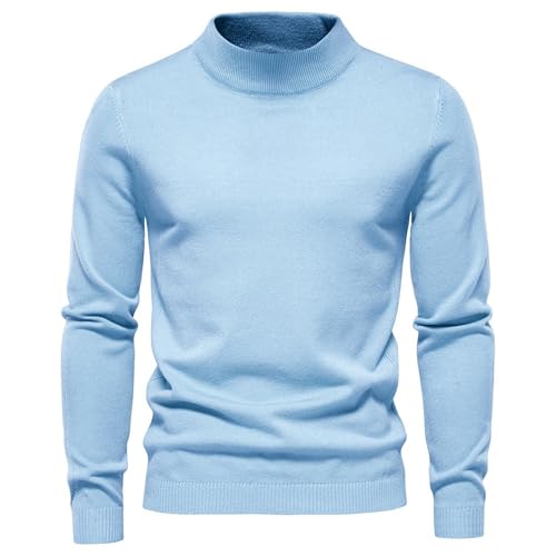 Maiyifu-GJ 2 Pack Men Mock Neck Pullover Casual Slim Fit Knitted Sweaters Lightweight Cotton Pullover Sweater2