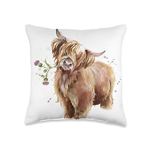 Highland Cow Throw Pillow