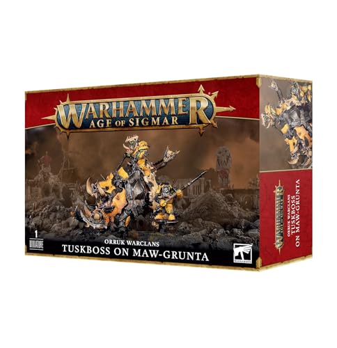 Games Workshop Warhammer Age of Sigmar Orruk Warclans : Tuskboss on Maw-Grunta, Noir