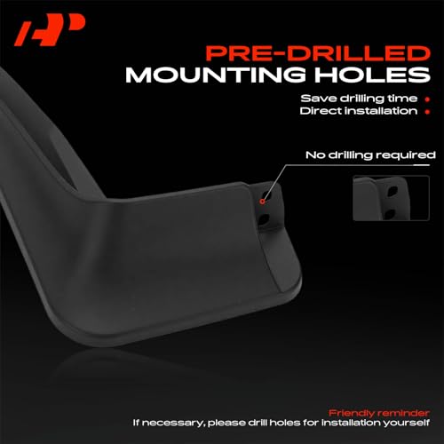 Image of A-Premium Mud Flaps Compatible with Mini | for Mini Cooper 2022, No Drilling Required Mud Guards with Hardware Accessories, Set of 4 Front and Rear