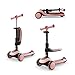 Kinderkraft Halley 2 Balance-Scooter 2-in-1, Sitz höhenverstellbar (25-33 cm), 4-Fach Verstellbarer Lenker, LED-Räder, klappbar, ab 18 Monate, rutschfeste Trittflächen, Rosa