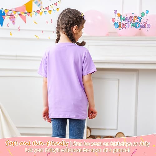 Lovekider Girls Birthday T Shirts Cotton Short Sleeve T-Shirts Tee Party Clothing 3-6 Years4