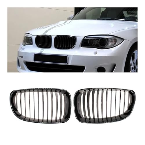 Grilles avant Série 1 E81 E82 E87 E88 en ABS robuste haute finition noir brillant