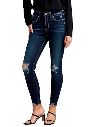 Silver Jeans Co. Women's Avery High Rise Curvy Fit Skinny Jeans-Legacy