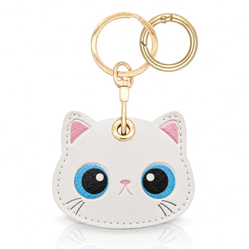 Hidden Keychain Holder for Airtag 2nd & 5st- Cute Leather Key Ring Case Cover