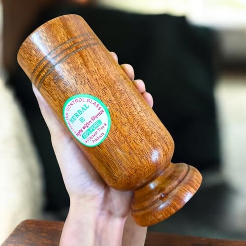 Image of Vijaysar Wood Glass for Diabetes Control, Natural Wooden Tumbler