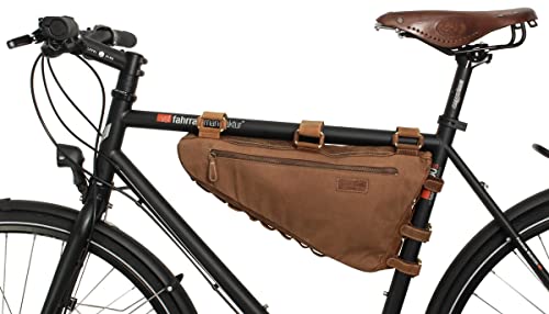 Borsa da telaio in vera pelle in stile vintage per impreziosire la tua bici.
