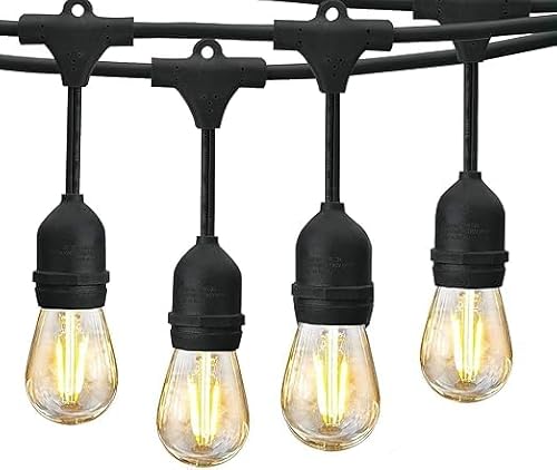SQUADO Catena Luminosa da Esterno 10M, 10 Lampadine LED S14 in Plastica, Bianco Caldo 2700K, IP65 Impermeabile, per Gazebo, Terrazza, Festa, Natale