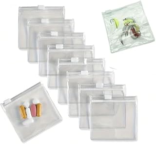 5-Piece Clear Reusable Waterproof Zipper Bags, Small Organizer Pouches for Pills Vitamins Jewelry Tools Storage