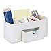 Produktbild Relaxdays Stiftehalter, Schreibtischorganizer in Lederoptik, 7 Fächer, edler Organizer HxBxT: 10,5 x 26 x 11,5 cm, creme, 1 Stück