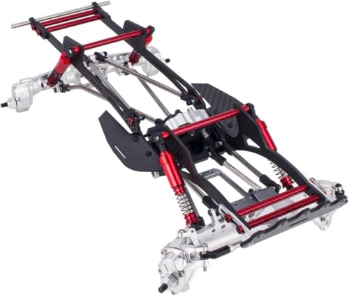 RC Performance Carbon Fiber LCG Chassis Kit with Gearbox Shock Absorber for 1/10 RC Crawler SCX...