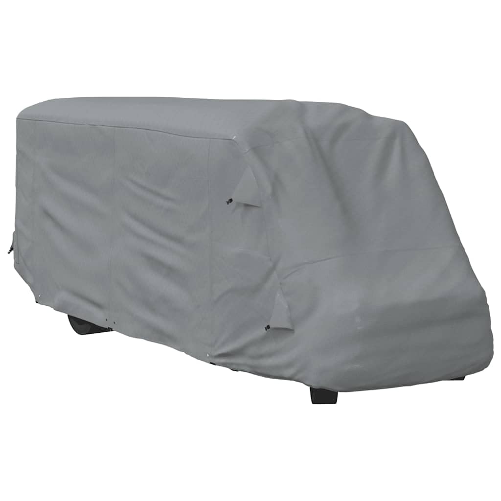 Pokrowiec ochronny do kampera, szary, 730 x 235 x 275 cm, włóknina, plandeka okryciowa z 8 parami pasków z klamrą, wiatrem, deszczem, śniegiem, promieniowaniem UV, do użytku na zewnątrz i na