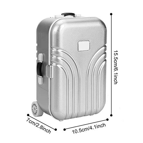 Dioche Baby Suitcase, Mini Travel Luggage Box, Rolling Suitcase Play Toy - Silver4